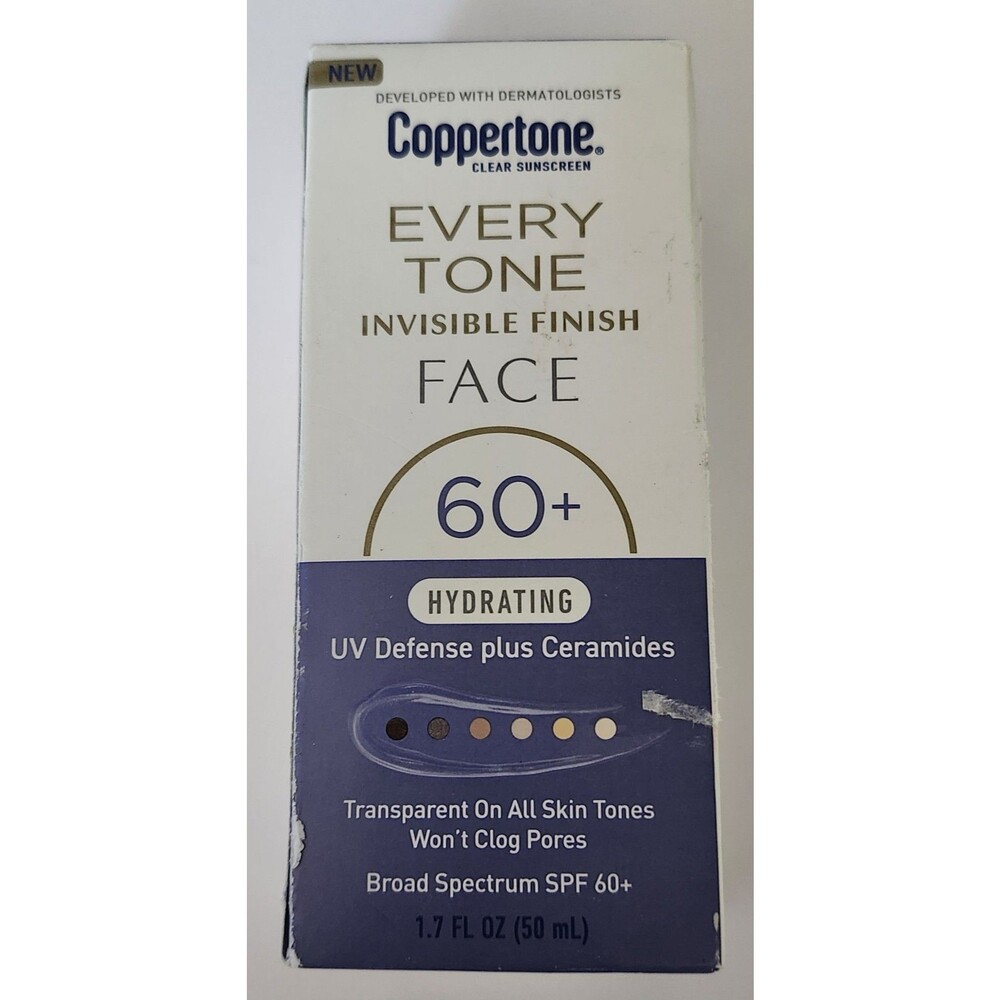 Coppertone Every Tone Face Sunscreen Hydrating Lotion ~SPF 60+  ~ 1.7 fl oz Pump